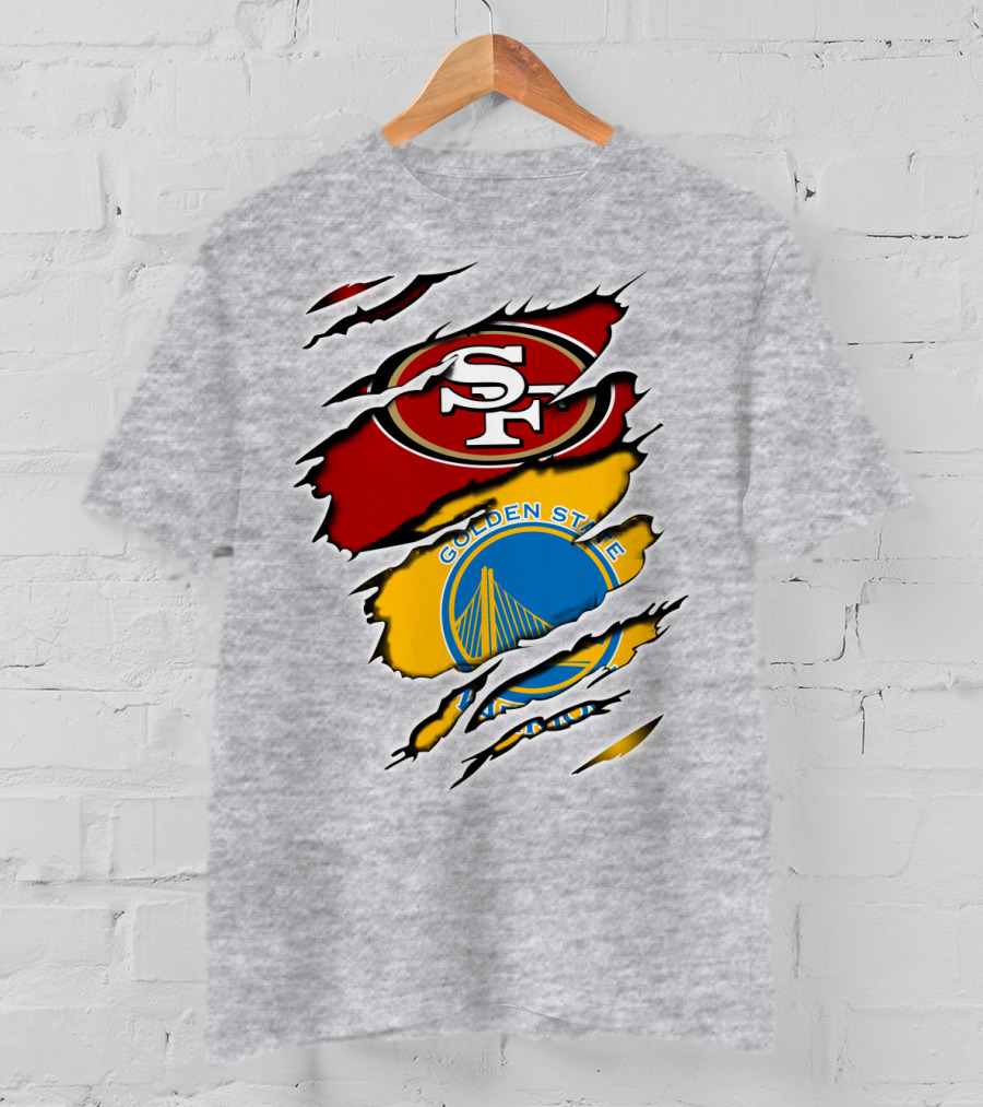 49ERS Golden State Warriors SF Logo Tear T-Shirt
