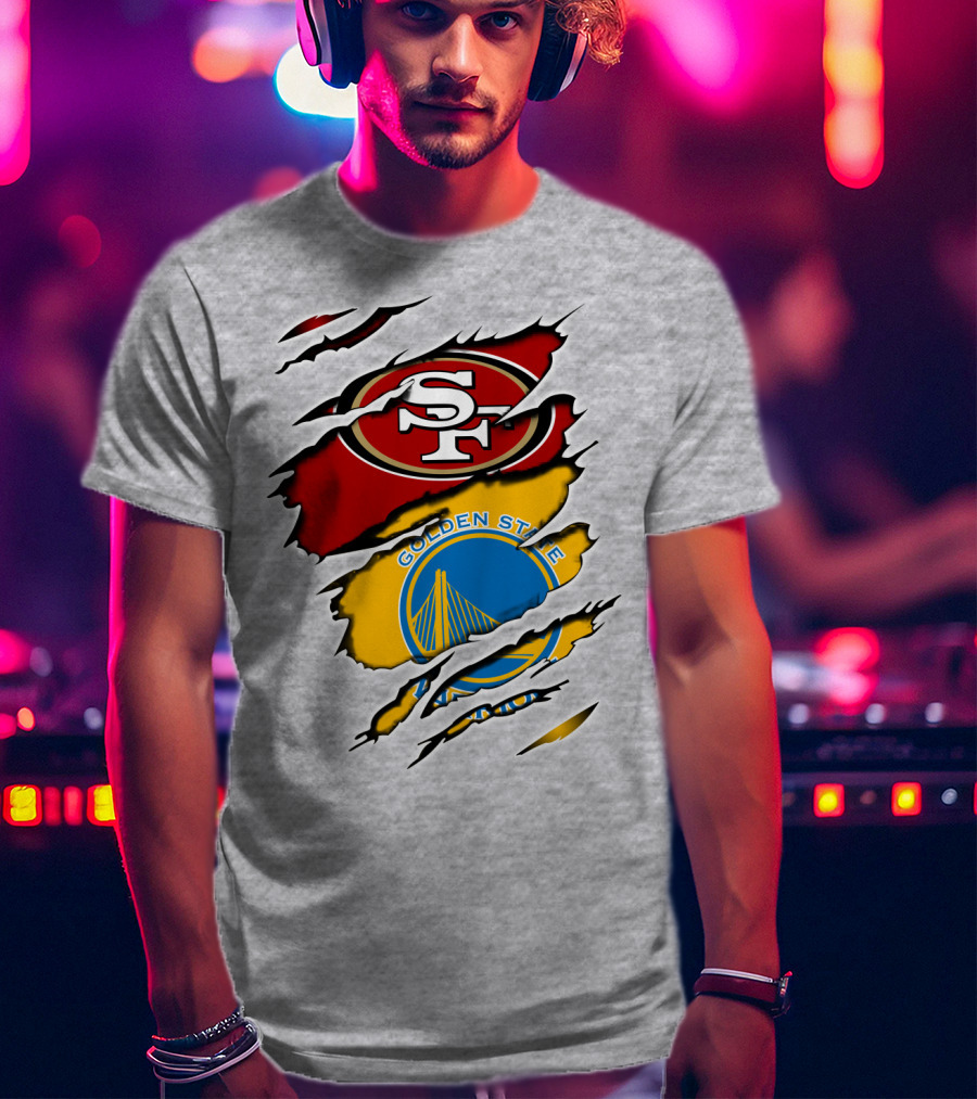 49ERS Golden State Warriors SF Logo Tear T-Shirt