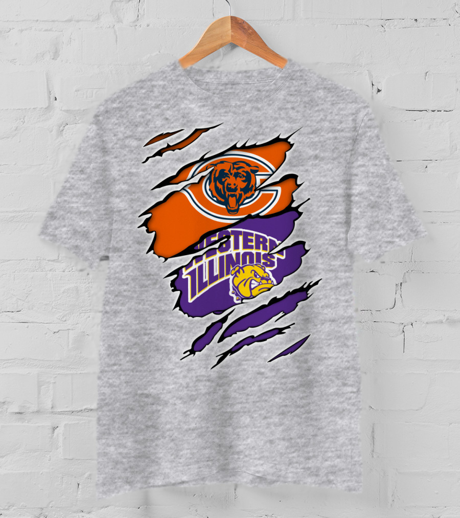 Chicago Bears Western Illinois Leathernecks Claw Marks T-Shirt
