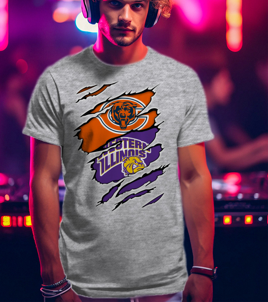 Chicago Bears Western Illinois Leathernecks Claw Marks T-Shirt