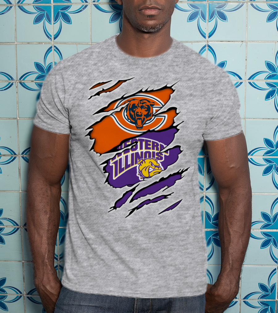 Chicago Bears Western Illinois Leathernecks Claw Marks T-Shirt