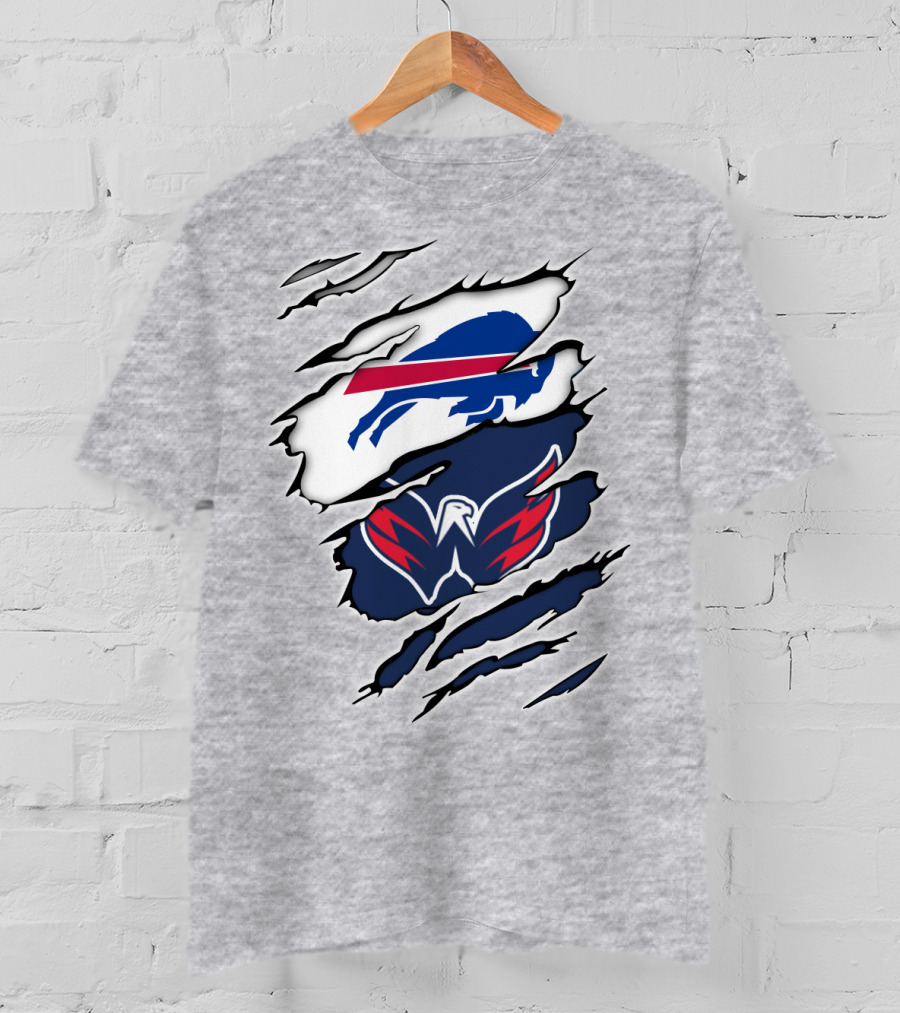 Buffalo Bills Washington Capitals Ripped Claw Marks T-Shirt