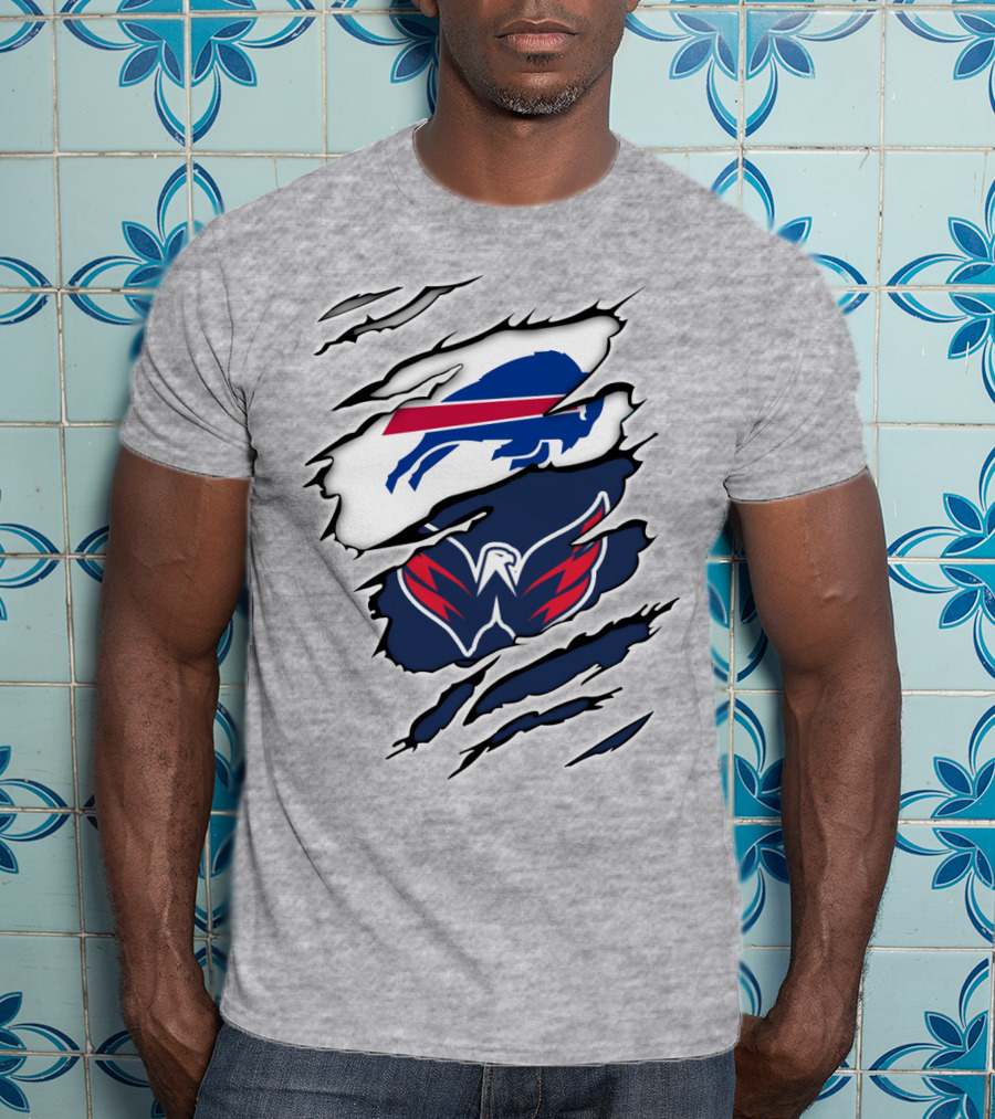 Buffalo Bills Washington Capitals Ripped Claw Marks T-Shirt