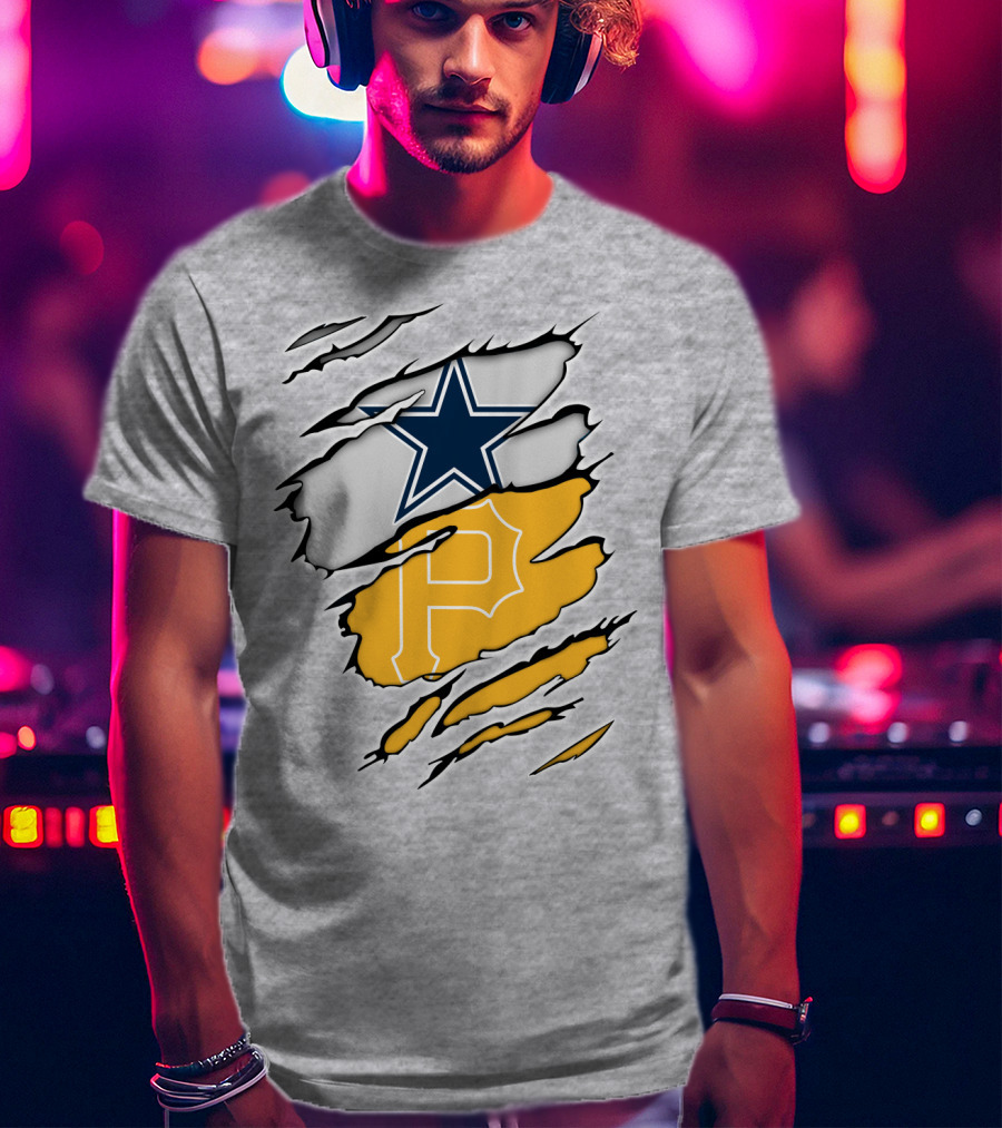 Dallas Cowboys Star Pittsburgh Pirates P Logo Fusion T-Shirt
