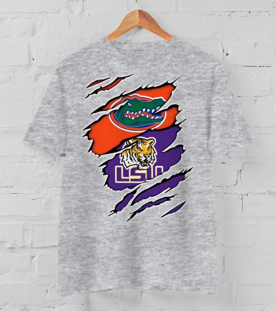 Florida Gators LSU Tigers Rivalry Claw Marks T-Shirt