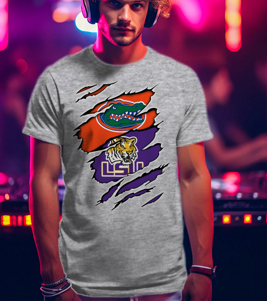 Florida Gators LSU Tigers Rivalry Claw Marks T-Shirt