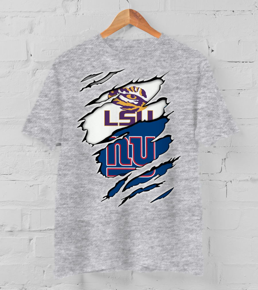 LSU Tigers New York Giants Crossover Tear T-Shirt