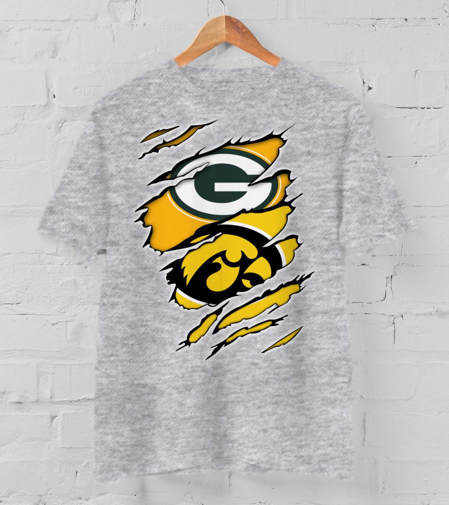 Packers Hawkeyes Logo Crossover Claw Marks T-Shirt