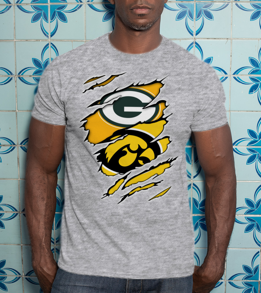 Packers Hawkeyes Logo Crossover Claw Marks T-Shirt