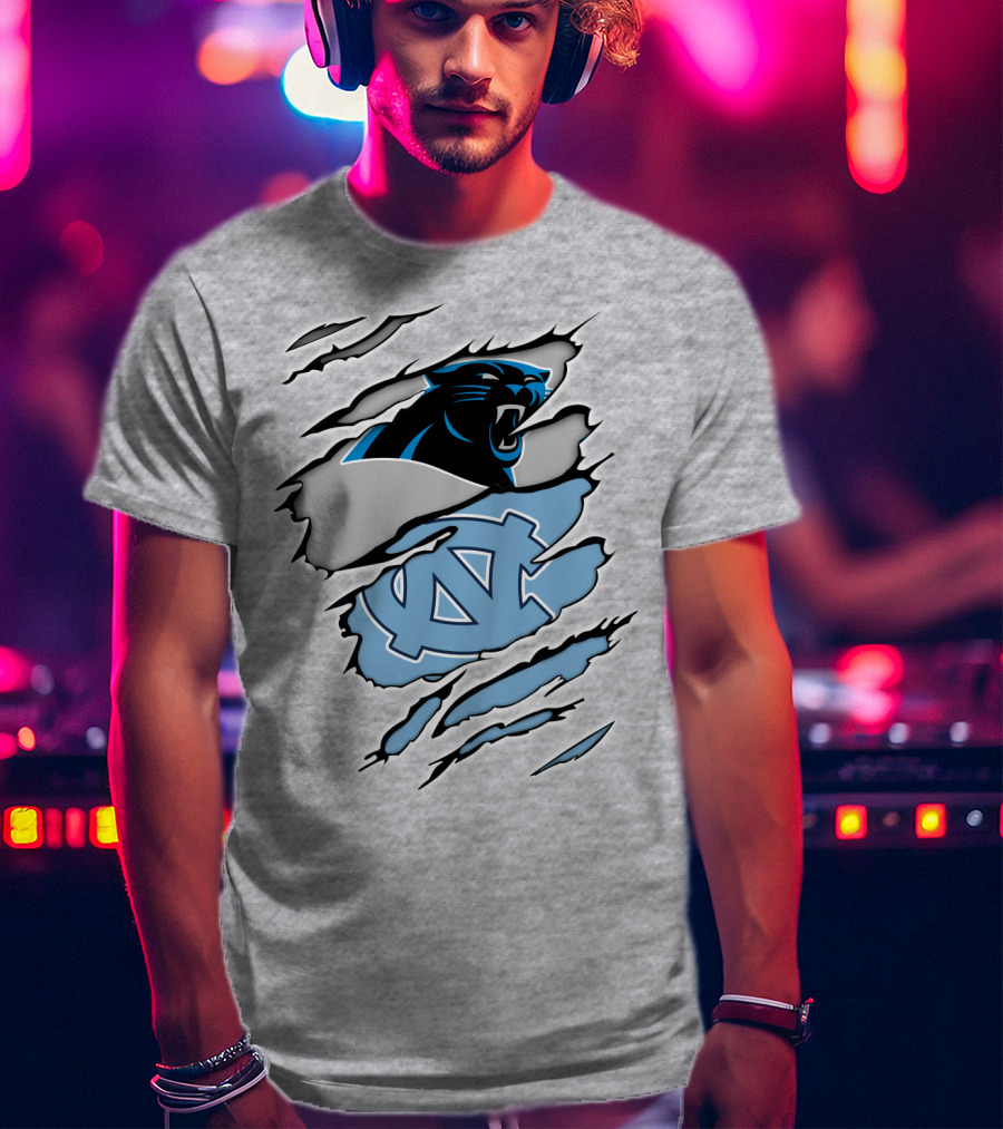Panther And Tar Heels Logo Fusion T-Shirt