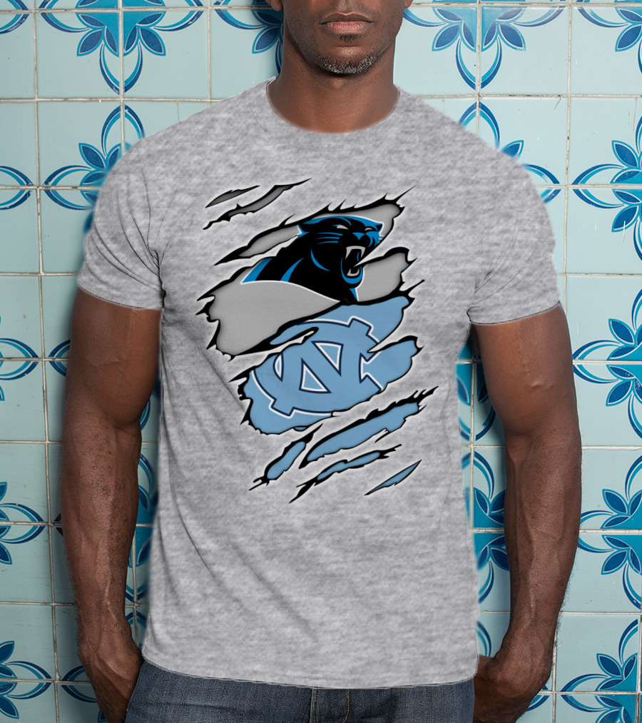 Panther And Tar Heels Logo Fusion T-Shirt
