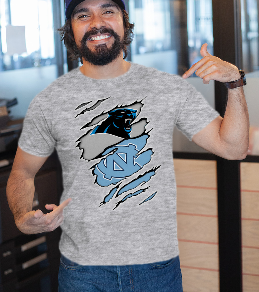 Panther And Tar Heels Logo Fusion T-Shirt