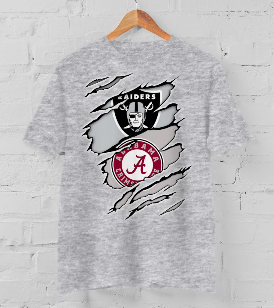 Raiders Alabama Crimson Tide Logo Mashup T-Shirt