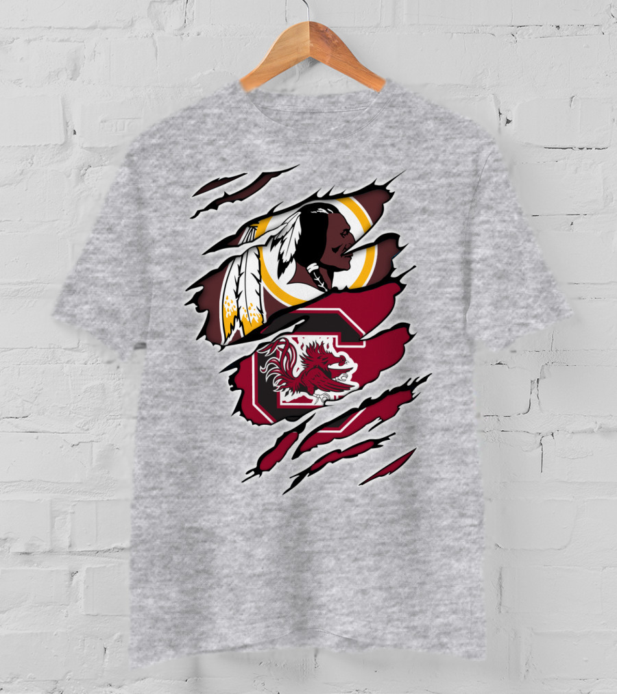 Redskins Gamecocks Logo Mashup T-Shirt