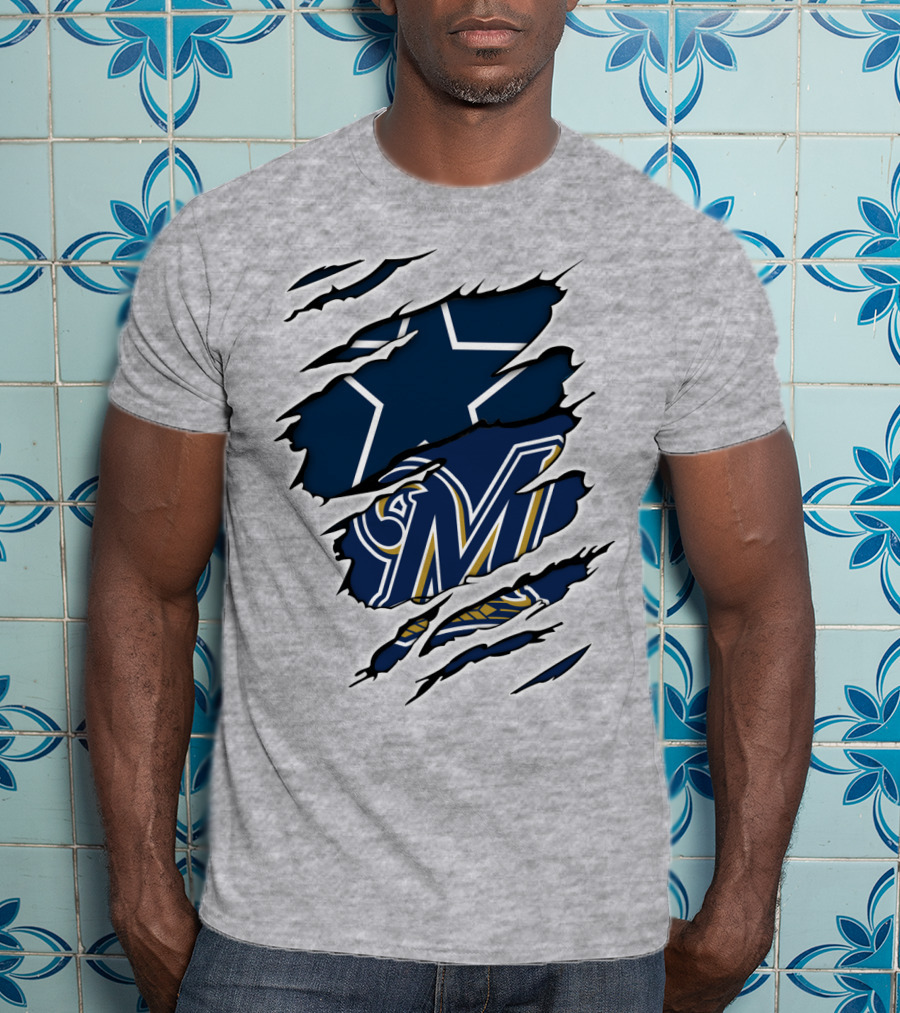 Dallas Cowboys Milwaukee Brewers Rip T-Shirt