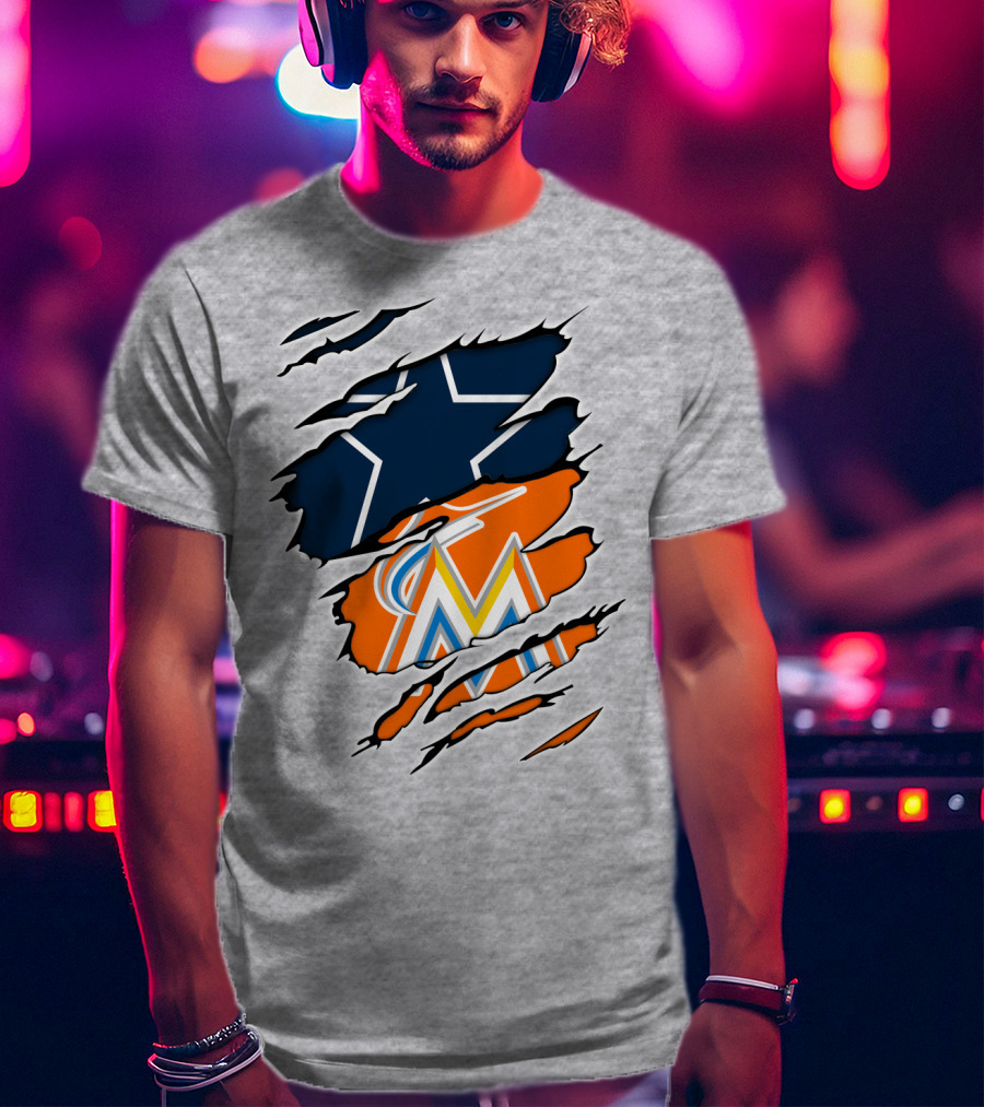 Cowboys Marlins Logo Tear T-Shirt