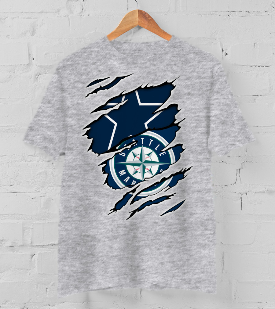 Seattle Mariners Cowboys Star Ripped T-Shirt