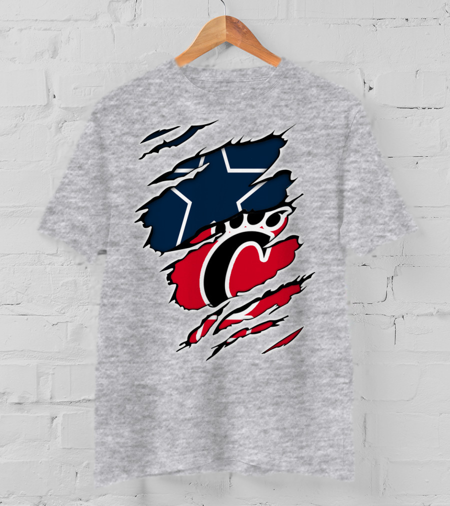 Dallas Cowboys Cincinnati Bearcats Ripped T-Shirt