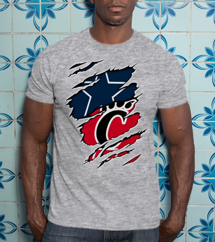 Dallas Cowboys Cincinnati Bearcats Ripped T-Shirt