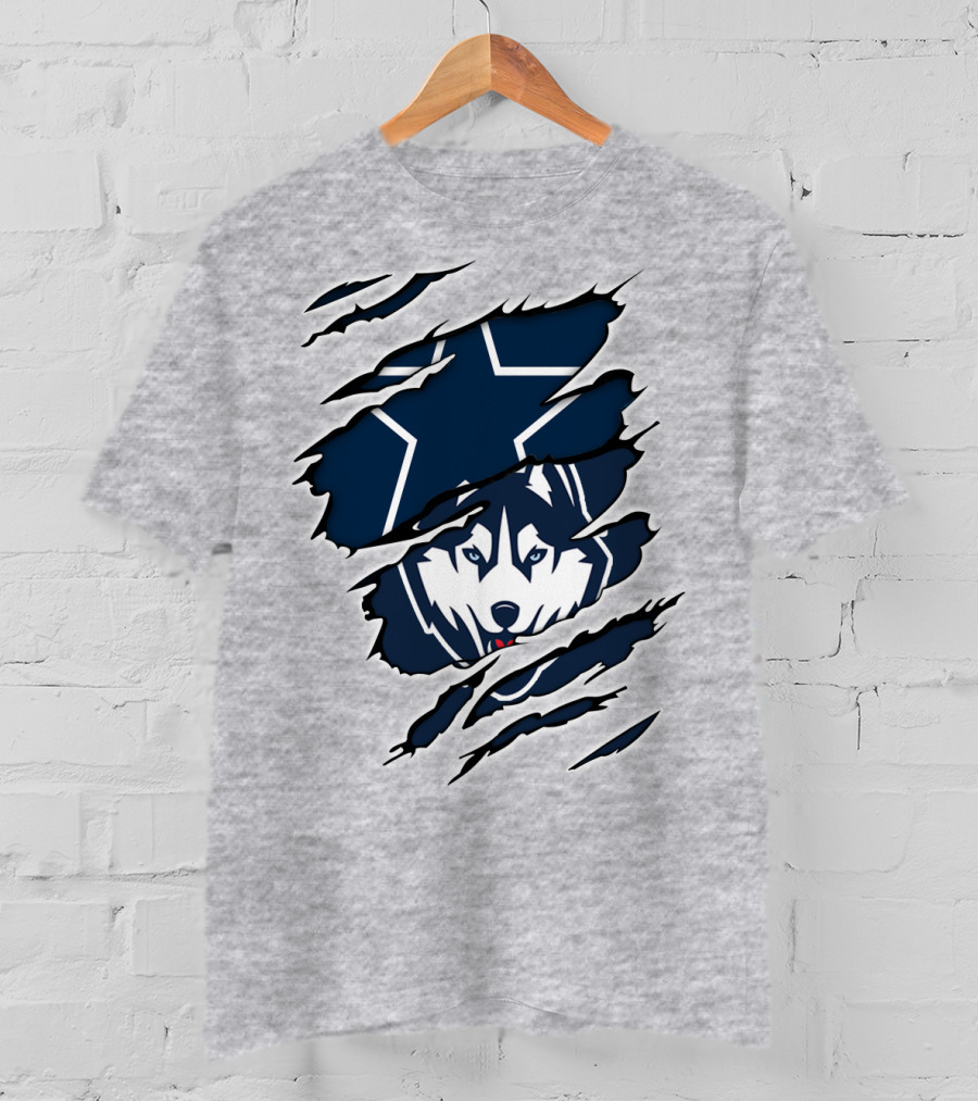 Cowboys Huskies Scratch Star Iconic T-Shirt