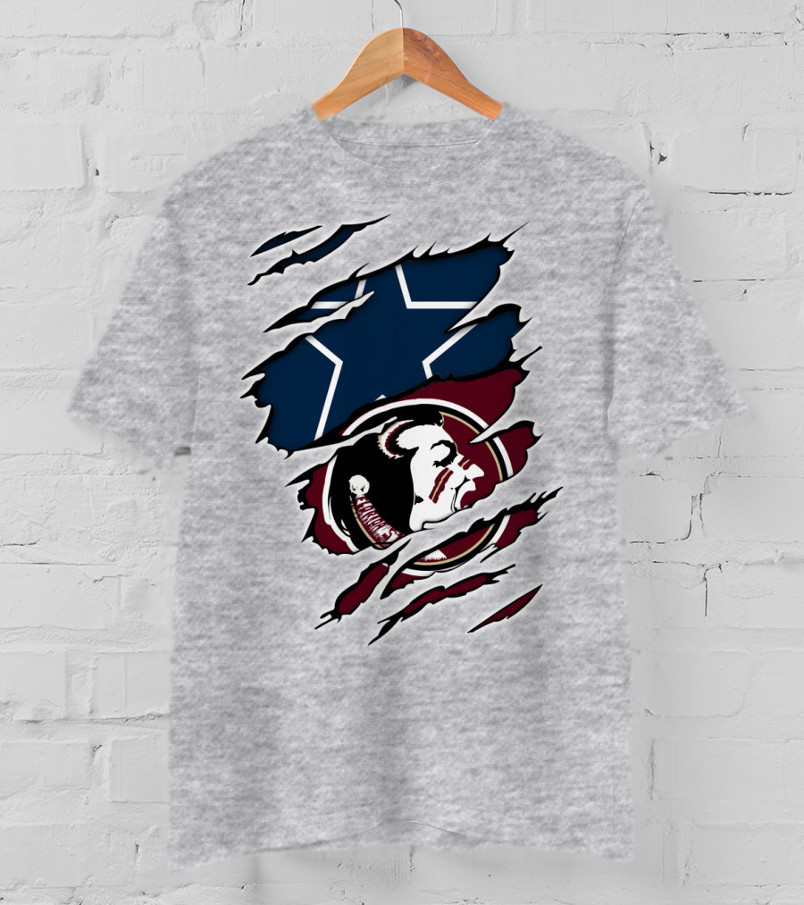 Cowboys Seminoles Star Logo Football Fan Merge T-Shirt