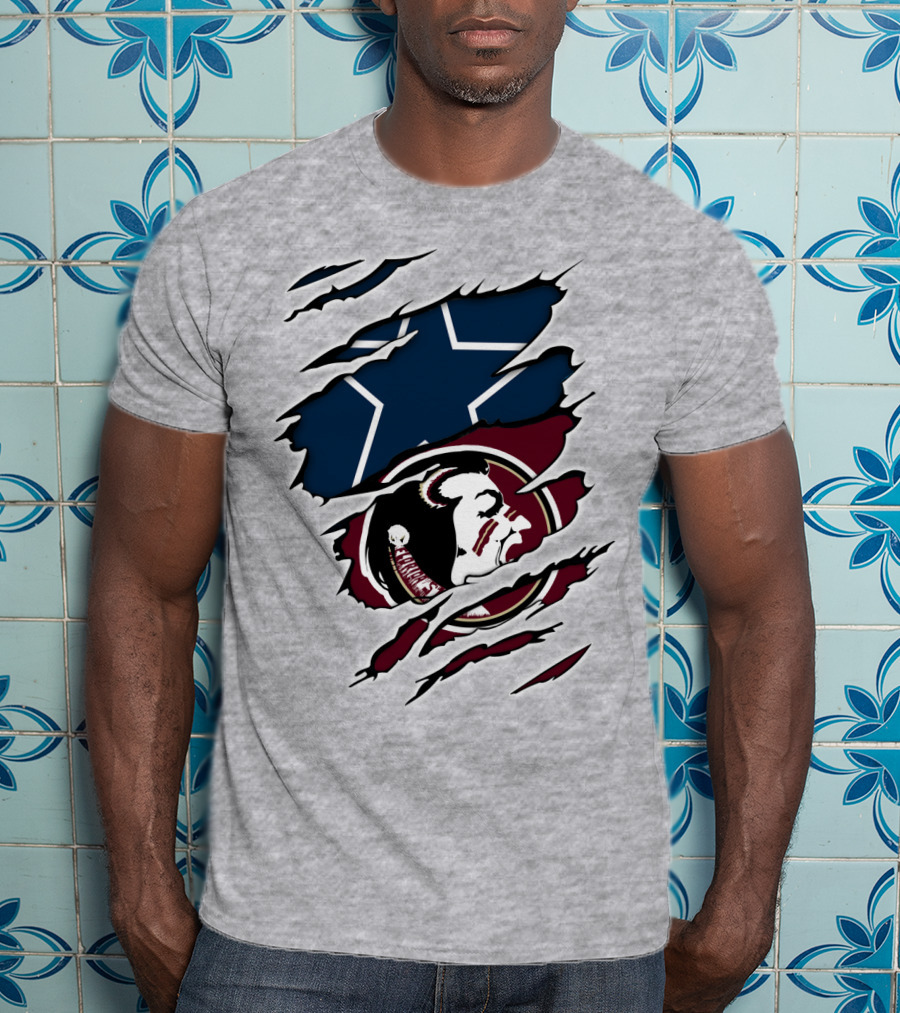 Cowboys Seminoles Star Logo Football Fan Merge T-Shirt