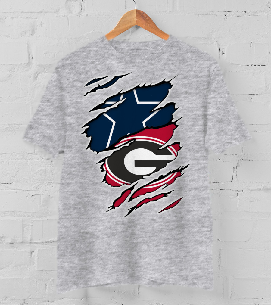 Cowboys Star Georgia Bulldogs G Logo Fusion Rip T-Shirt