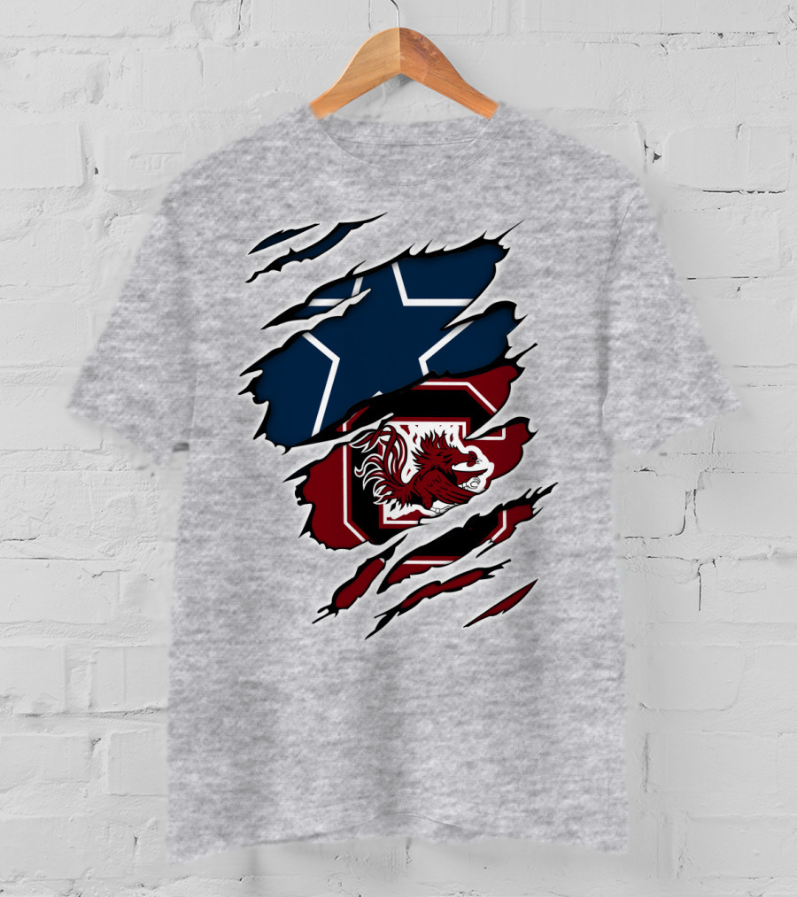 Cowboys Gamecocks Star Logo Mashup T-Shirt