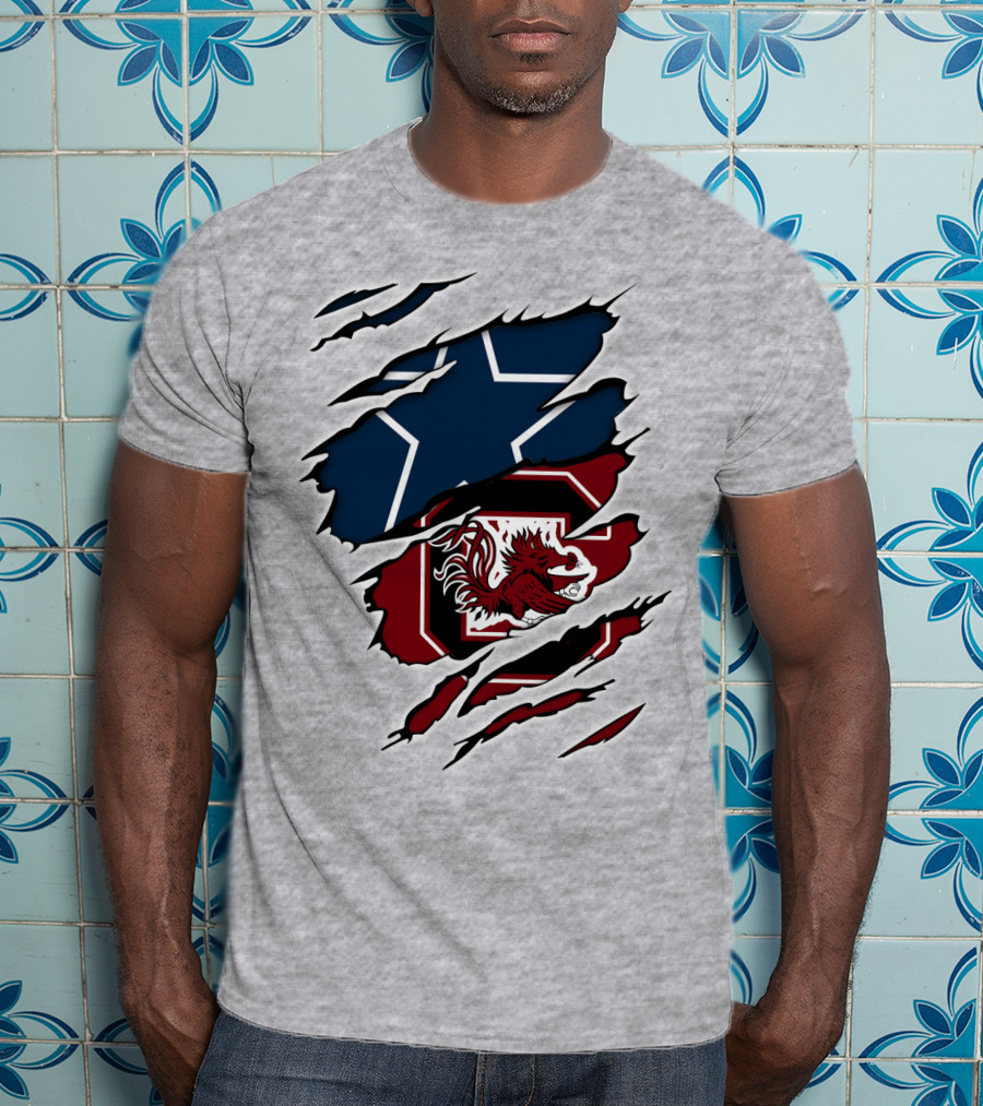 Cowboys Gamecocks Star Logo Mashup T-Shirt