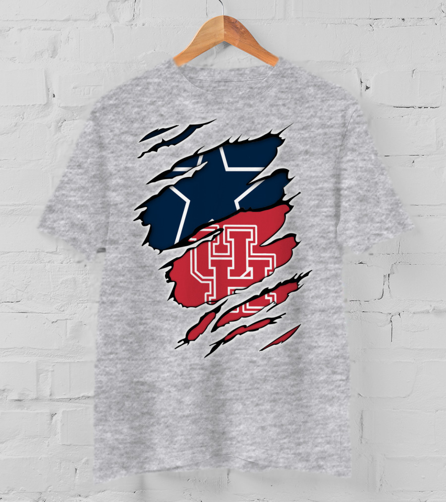 Texas Star Houston Cougars Cowboys Fan Gear T-Shirt