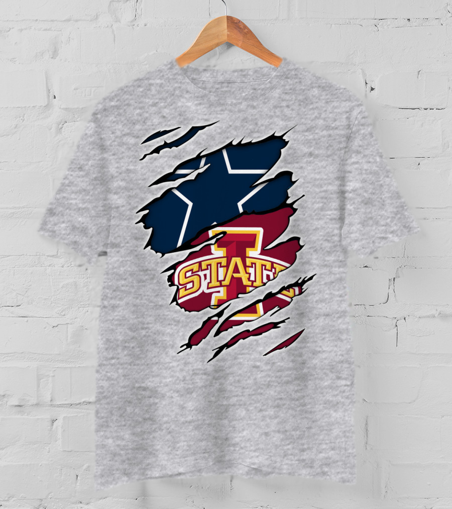 Ripped Dallas Star Iowa State Cyclones T-Shirt