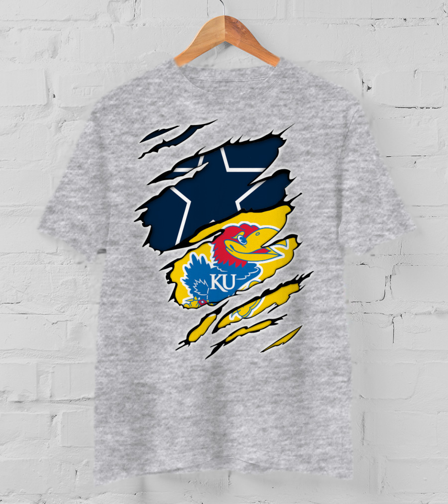 Dallas Cowboys Kansas Jayhawks Unique Blend T-Shirt