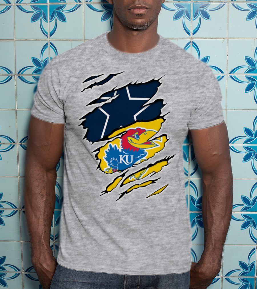 Dallas Cowboys Kansas Jayhawks Unique Blend T-Shirt