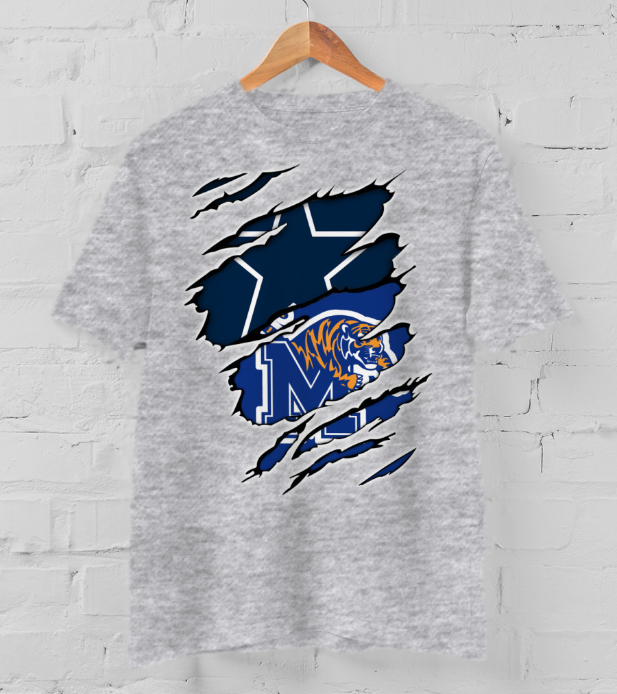 Dallas Cowboys Memphis Tigers Fan Crossover T-Shirt