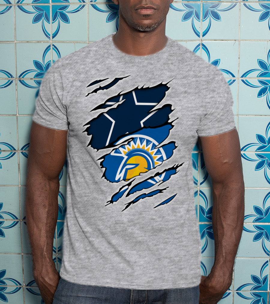 Dallas Cowboys San Jose State Spartans Fan Crossover T-Shirt