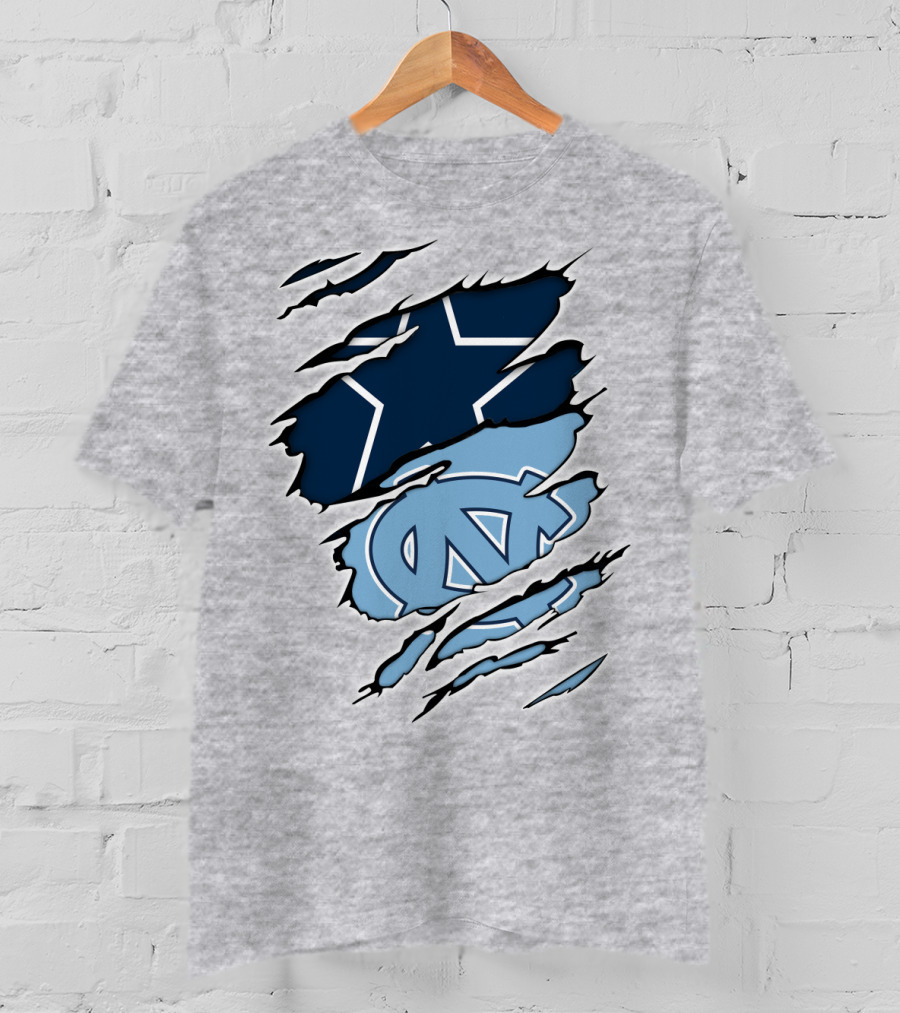Cowboys Star Tar Heels Logo Dallas Carolina Fans T-Shirt