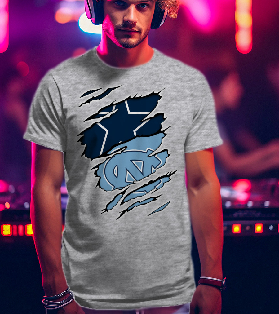 Cowboys Star Tar Heels Logo Dallas Carolina Fans T-Shirt