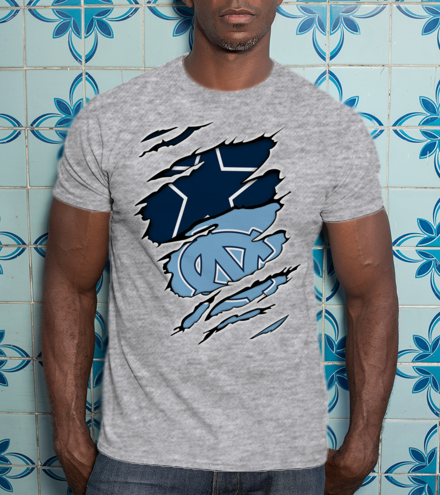 Cowboys Star Tar Heels Logo Dallas Carolina Fans T-Shirt