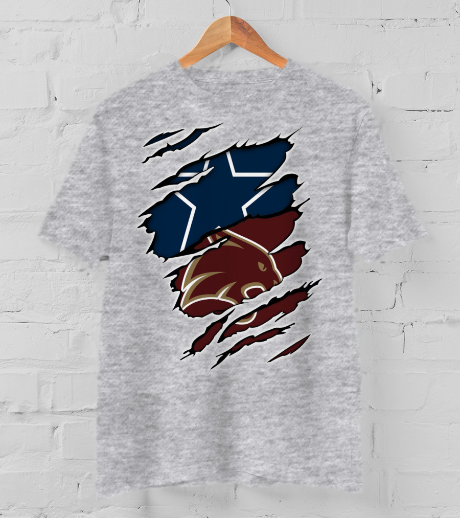 Cowboys Texas States Cowboys Star And Bear Claw Scratch T-Shirt