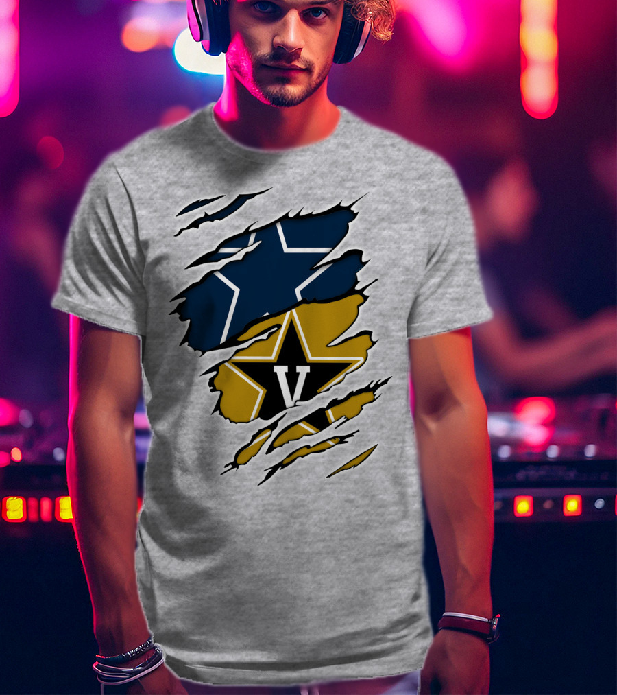 Cowboys Vanderbilt Star Double Logo Tear T-Shirt