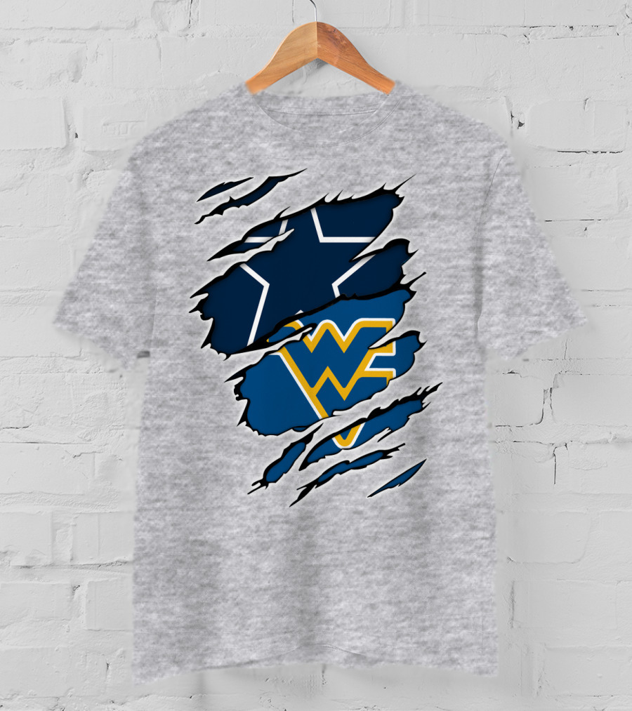 Dallas Cowboys West Virginia Mountaineers Fan Crossover T-Shirt