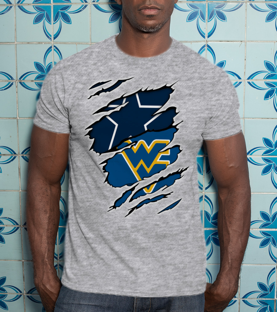 Dallas Cowboys West Virginia Mountaineers Fan Crossover T-Shirt