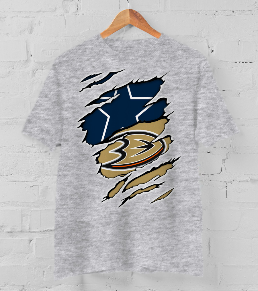 Cowboys Anaheim Ducks Logo Mashup T-Shirt
