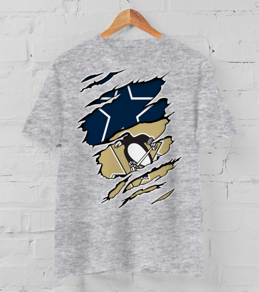Cowboys Penguins Dallas Pittsburgh Fan T-Shirt