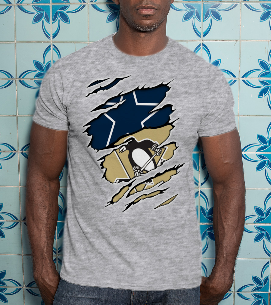 Cowboys Penguins Dallas Pittsburgh Fan T-Shirt