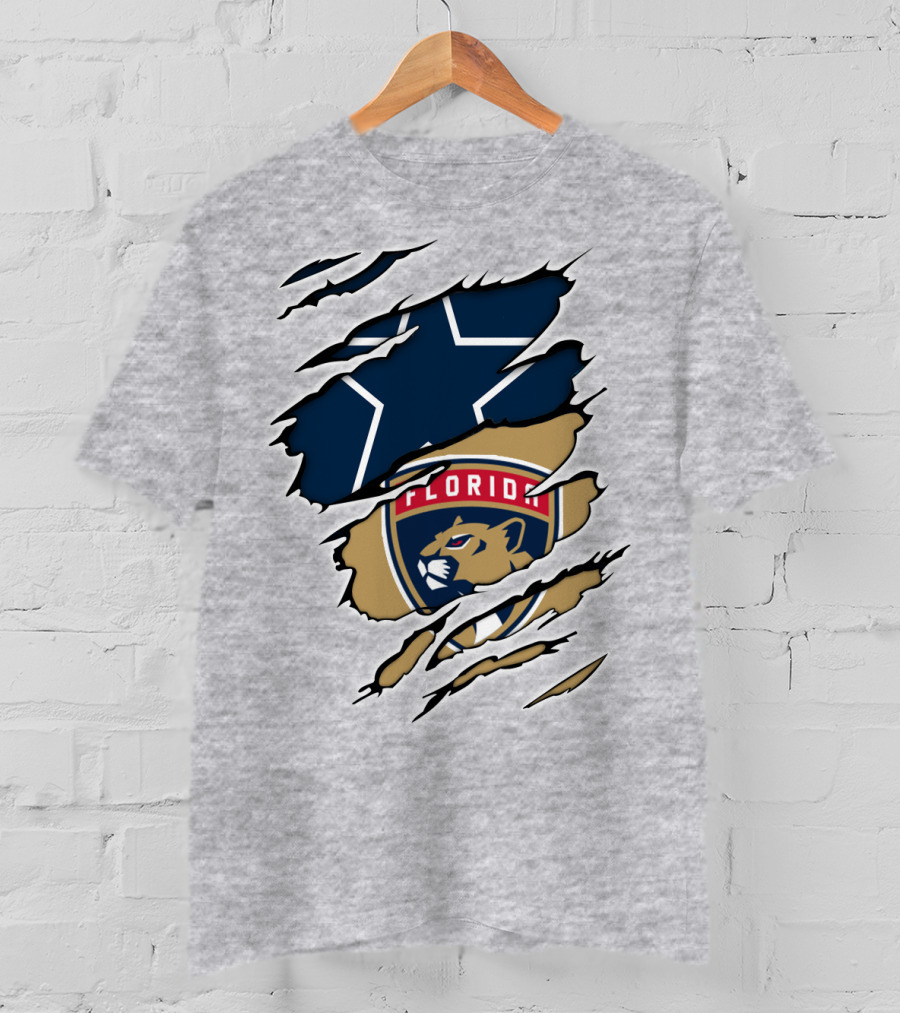 Dallas Cowboys Florida Panthers Emblem Fusion T-Shirt