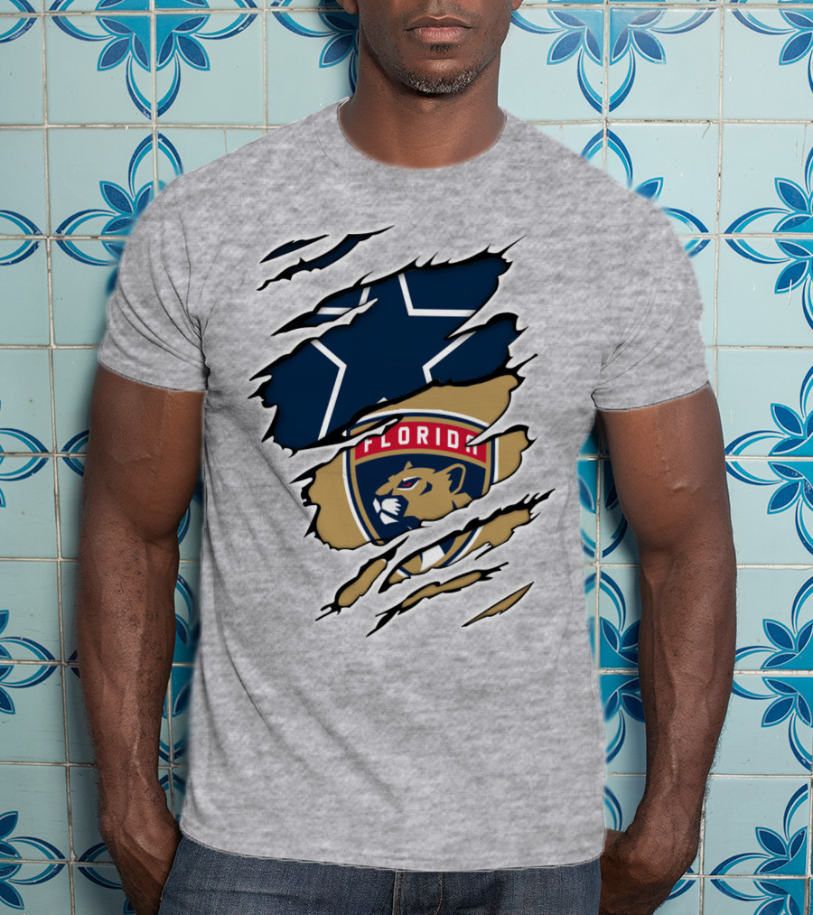 Dallas Cowboys Florida Panthers Emblem Fusion T-Shirt