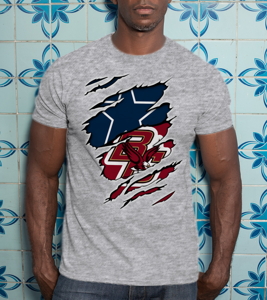 Cowboys Eagles Cowboys Star And Eagle Logos Sports T-Shirt