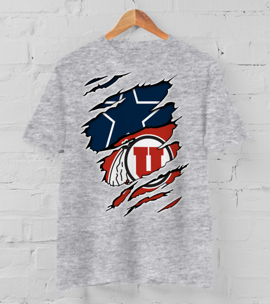 Cowboys Utah Utes Star Claw Rip T-Shirt