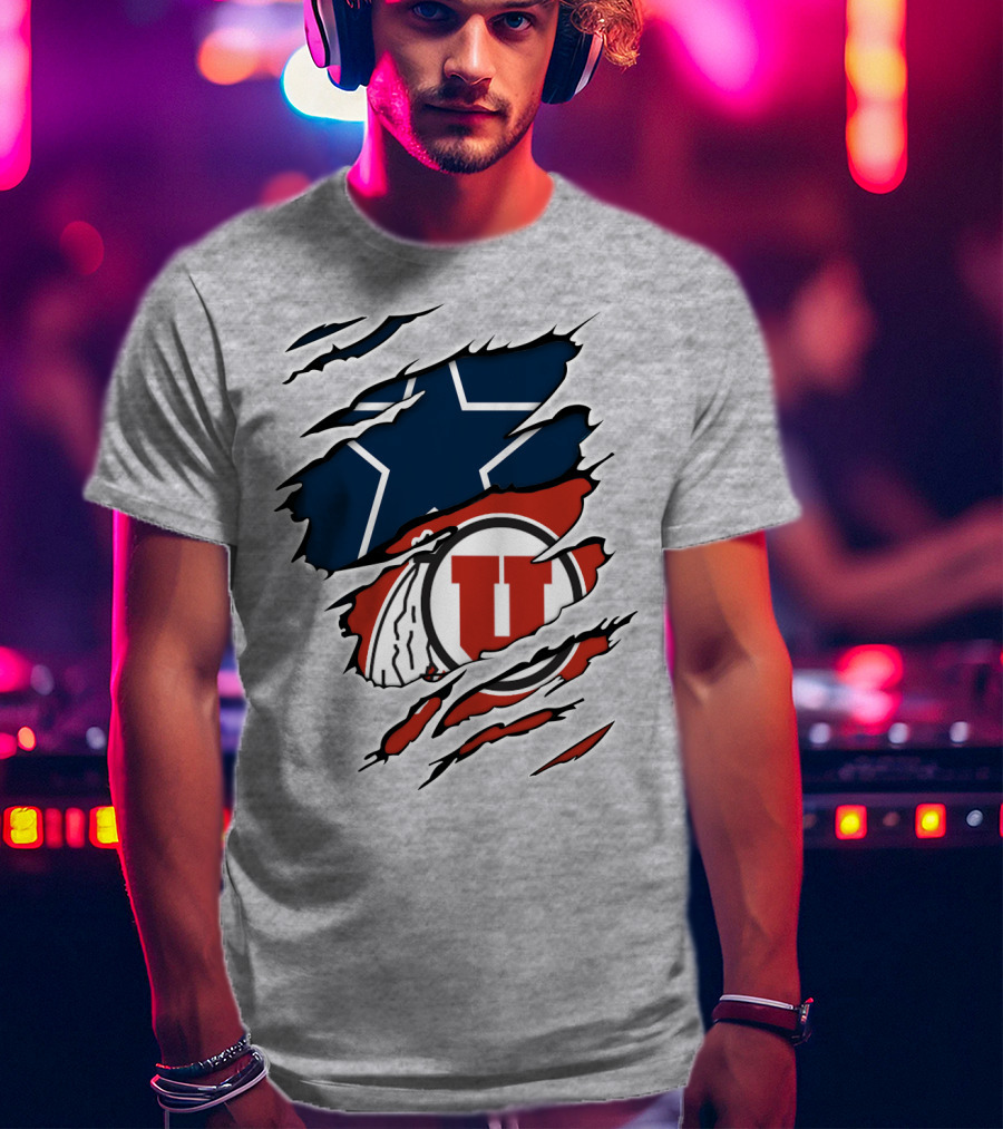 Cowboys Utah Utes Star Claw Rip T-Shirt